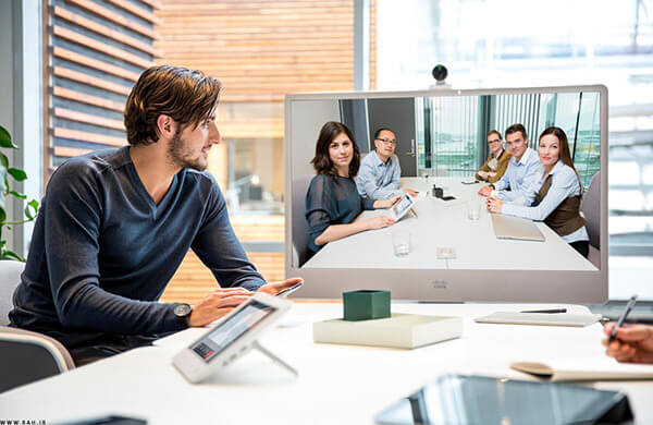 VideoConference-equipment تصویر برداری سیستم ویدئو کنفرانس